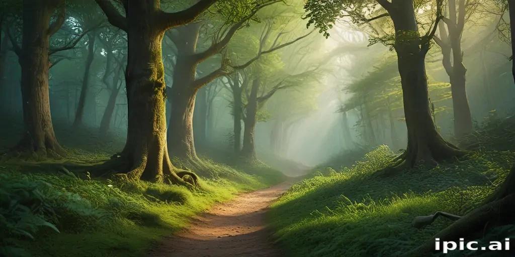 beautiful magical forest background