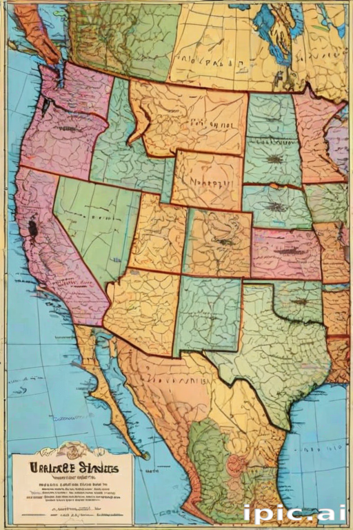 map of united states with states