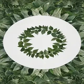 circle with leaves