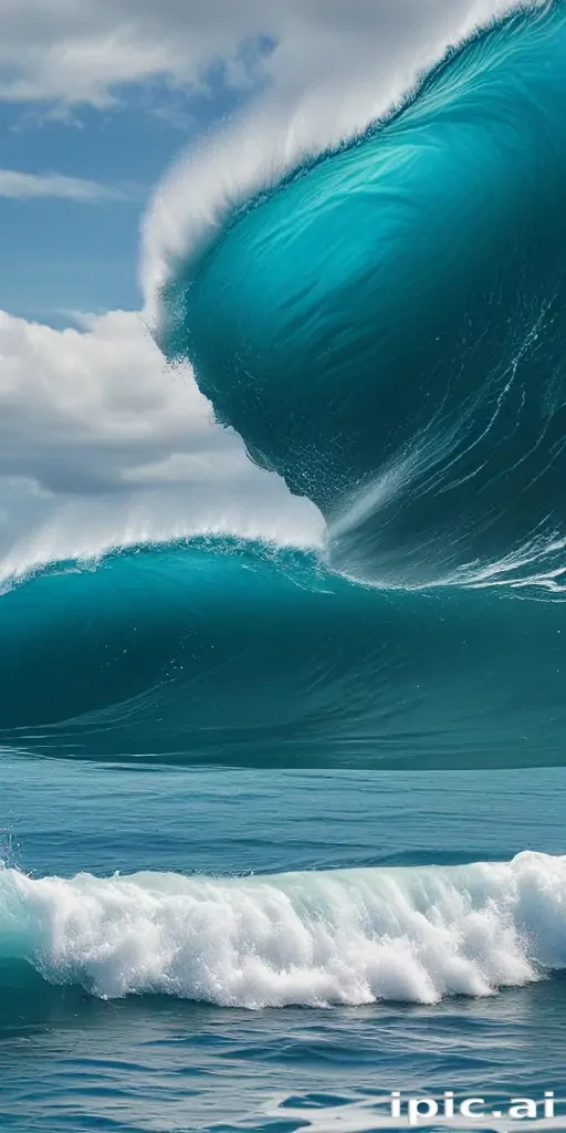 Majestic Ocean Waves Captured in Stunning Turquoise and Blue Hues