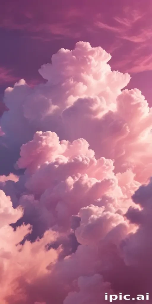Majestic Pink and Purple Clouds Creating a Dreamy Sky Landscape.
