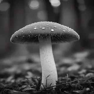 mushroom black and white
