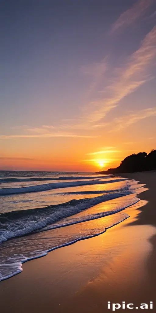 sun set on beach