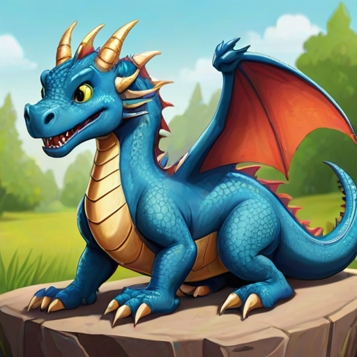 cartoon drawing of a dragon