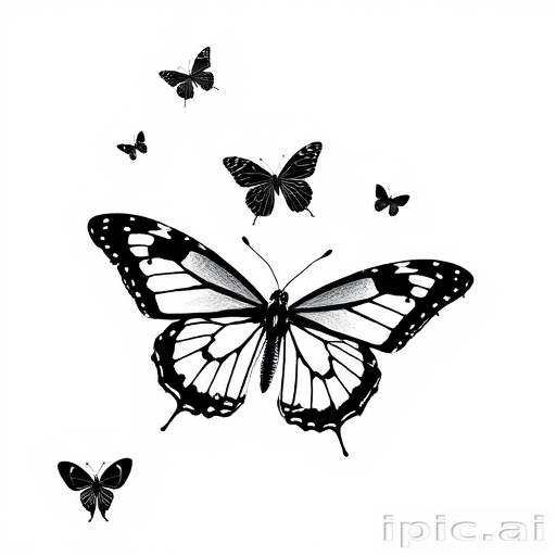 black and white butterfly wallpaper