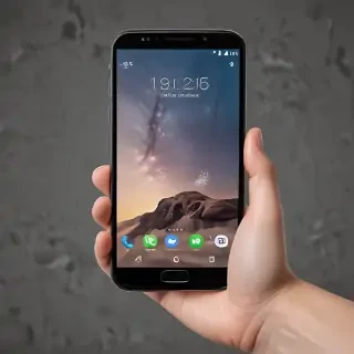hand holding phone png