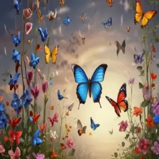 background with butterflies