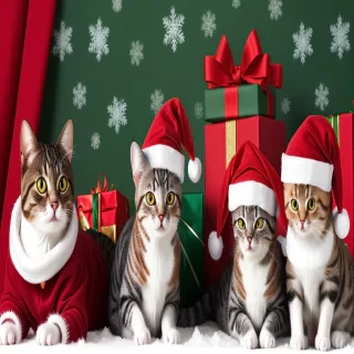 cat christmas wallpaper