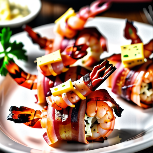 shrimp wrapped in bacon with cheese