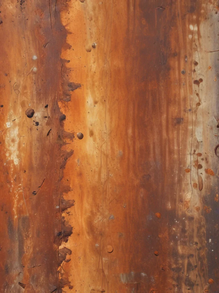 Abstract Texture of Rusty Metal Surface with Rich Earthy Tones and Patterns