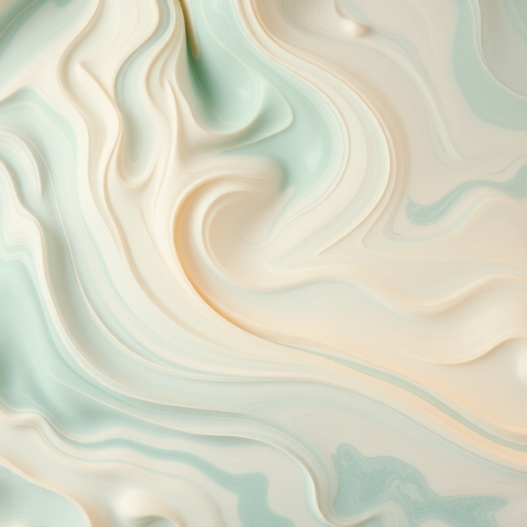 Create a high-resolution abstract background with swirling soft mint and cream colors, capturing fine details and textures, shot with a DSLR camera at f/8, ISO 200, with a 50mm lens from a slight overhead angle to enhance depth and clarity.