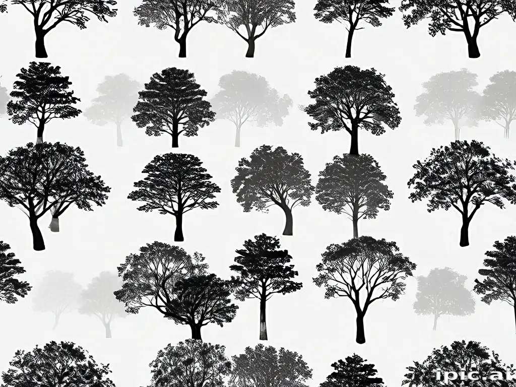 transparent tree silhouette