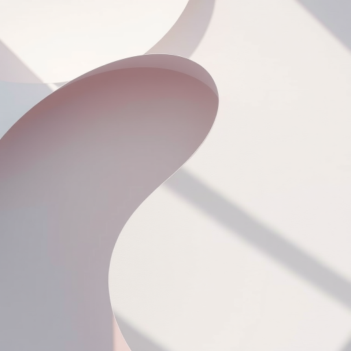 Create a high-resolution image of a minimalist abstract design with smooth curves and soft gradients, captured using a Canon EOS R5 at f/2.8, ISO 100, 1/125s, in a flat lay perspective under natural lighting.