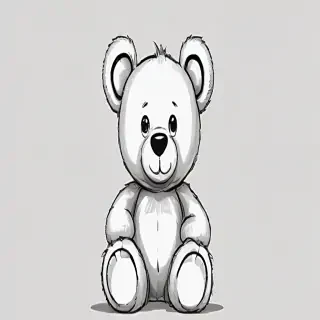 teddy bear clipart black and white