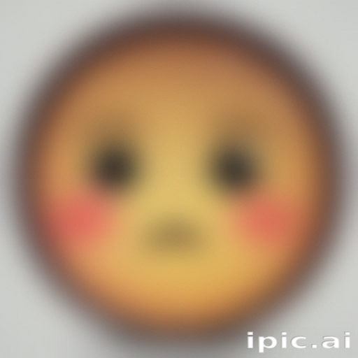 A Cute, Blurry Emoji with Rosy Cheeks and a Pouty Expression.