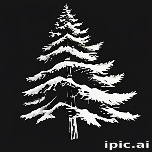 black and white pine tree clip art