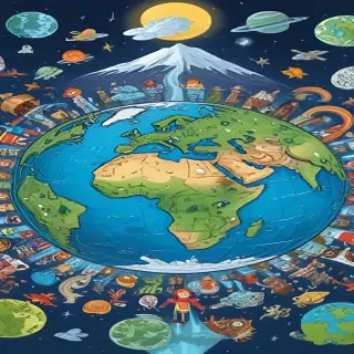 cartoon picture of the planet earth