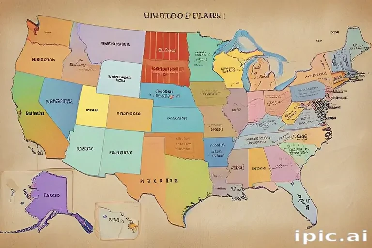 map of united states with states