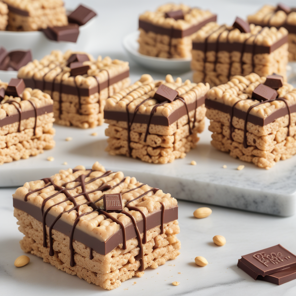 peanut butter krispies with chocolate