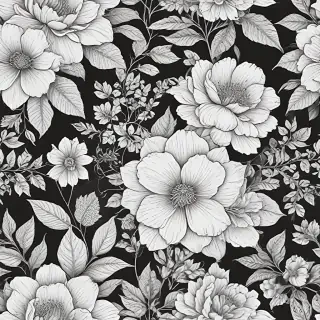 floral line art