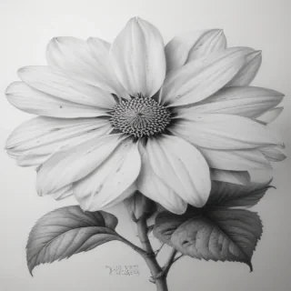 flower pencil drawing
