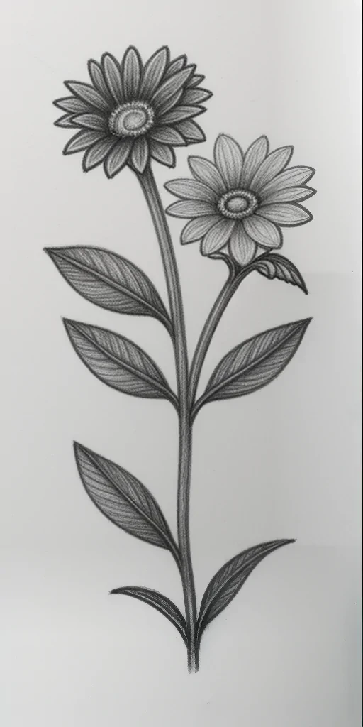 pencil draw flower