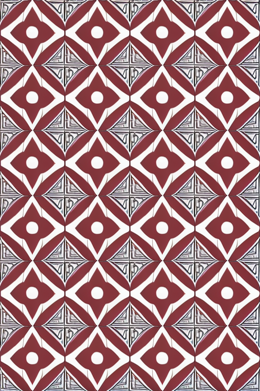 Geometric Pattern Featuring Diamond Shapes in Red and White Colors