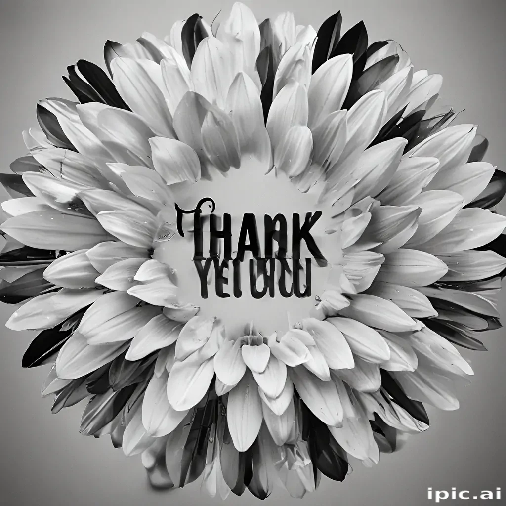 thank you in black and white