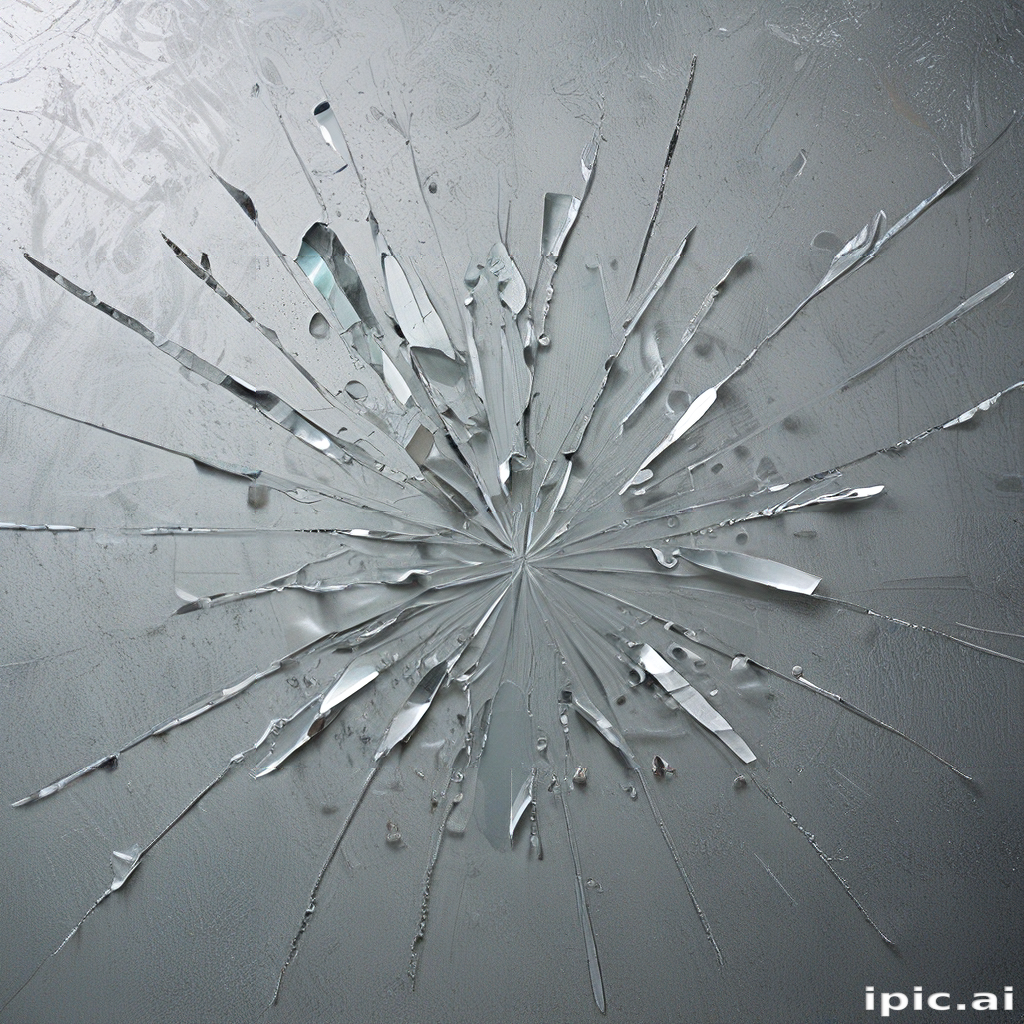 Intricate Shattered Glass Pattern Radiating Outwards in an Artistic Display