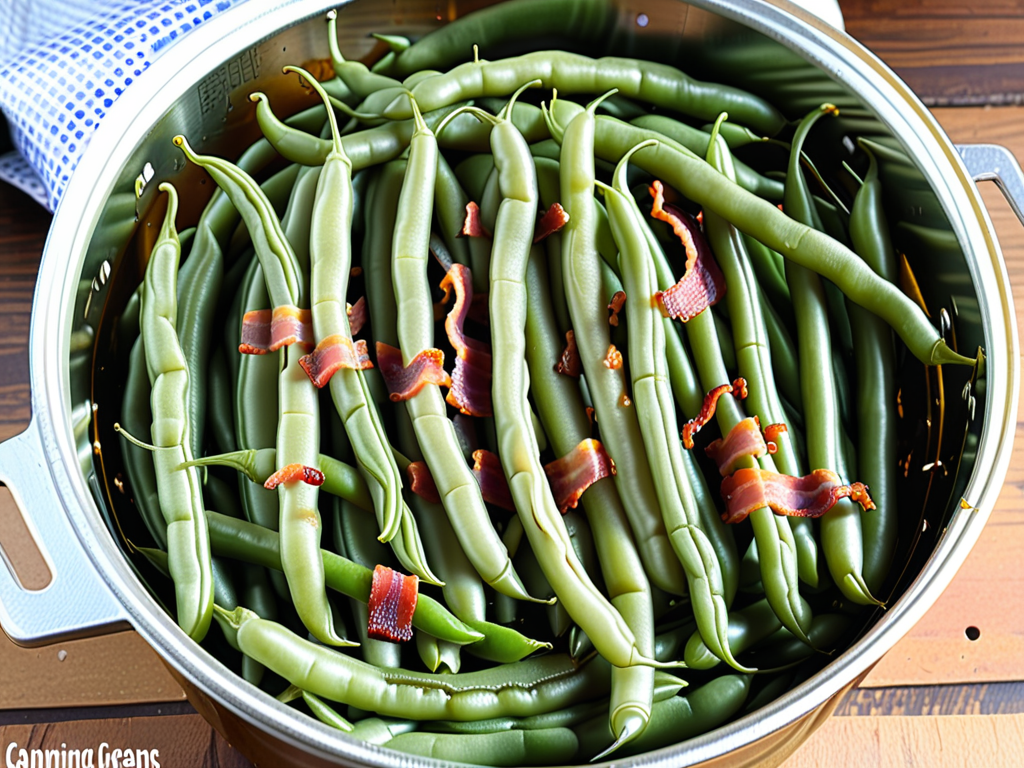 canning green beans with bacon