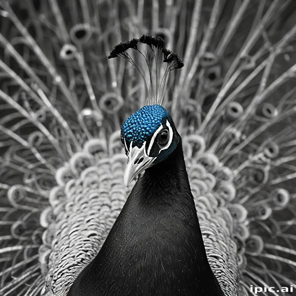 peacock black and white