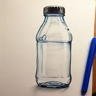 water bottle drawing