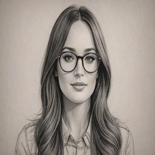 Magnificent Kacey Musgraves, pencil sketch, portrait of Radiant woman 1971s in glasses, hair style beatnik, outline, clear lines, fine lines, 8k