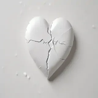 white broken heart