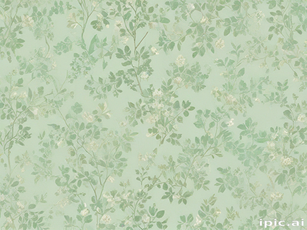 Delicate Floral Patterns on a Soft Green Background for Elegant Decor.