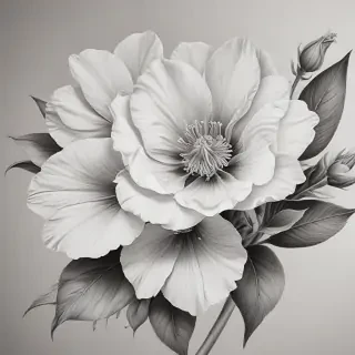 pencil drawing flowers