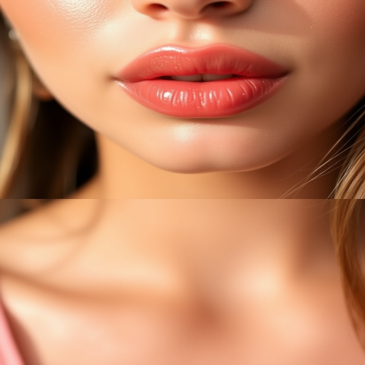 Sheer glossy lips with a hint of peach and gold shimmer, titled "Sunlit Nectar," delivering a natural, dewy look for everyday wear