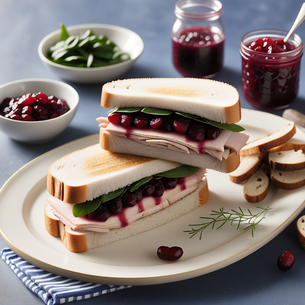 turkey with cranberry sauce sandwich