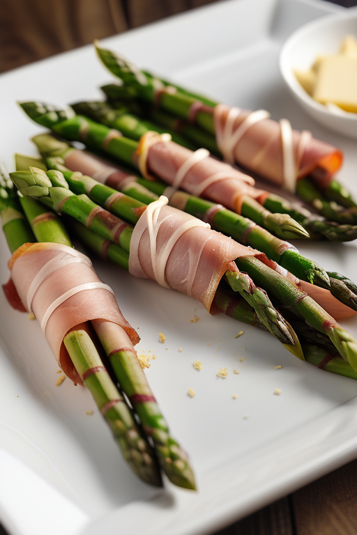 prosciutto wrapped asparagus with cheese