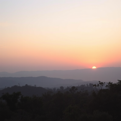 Create a high-resolution image of a serene landscape at sunrise with soft pastel colors, using a Canon EOS 5D Mark IV, 50mm lens, f/2.8 aperture, ISO 100, and a slight vignette effect for added depth.