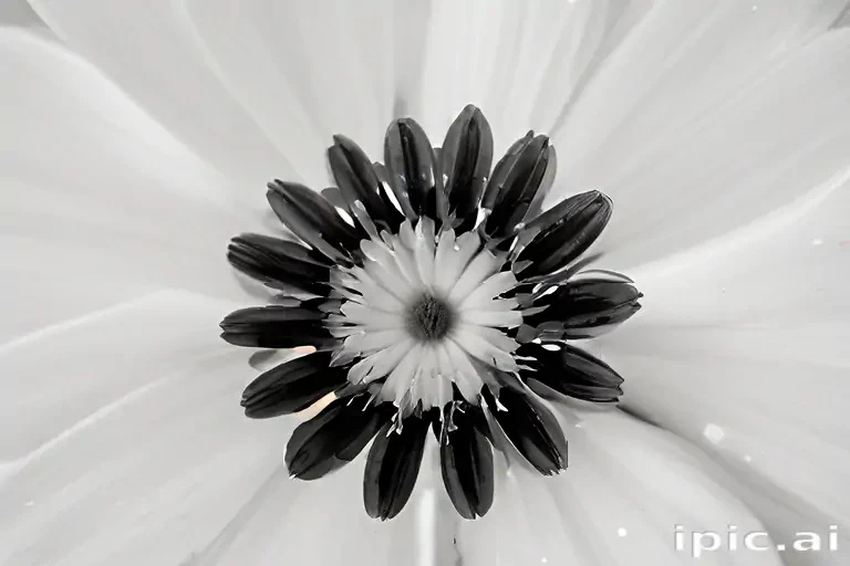 black and white flower
