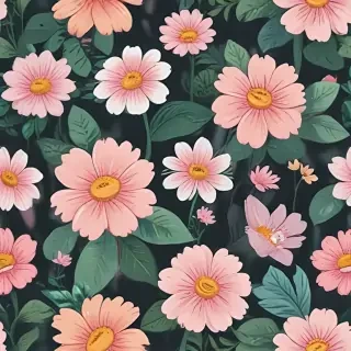 cartoon flowers aesthetic