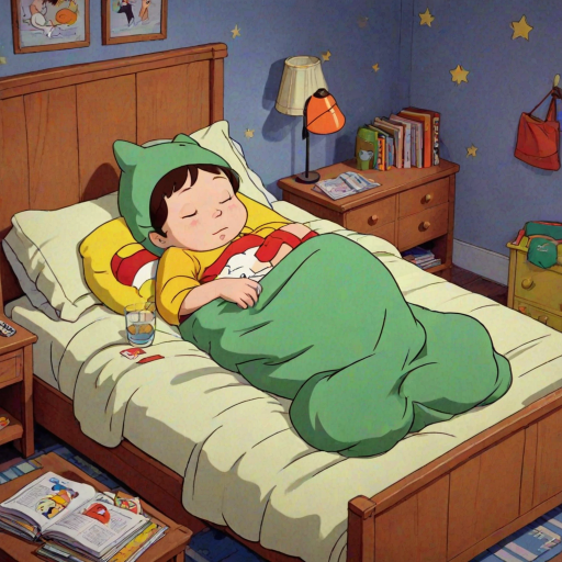 sleeping in cartoons