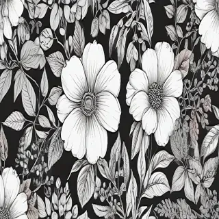 floral line art
