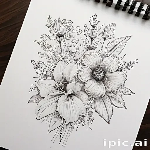 line work flowers