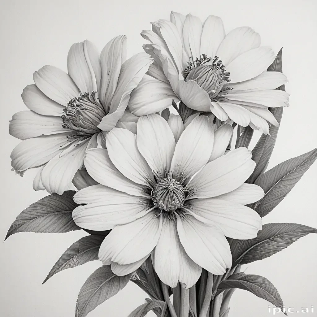 pencil drawing flowers