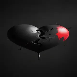 broken heart black