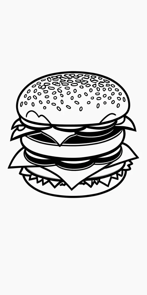 burger clip art black and white