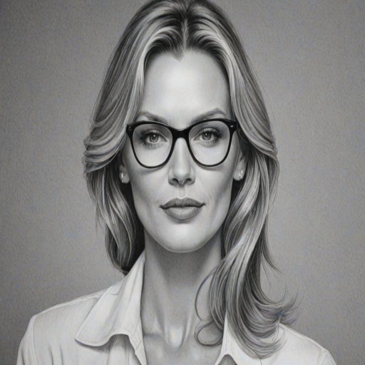 Splendid Natasha Henstridge, pencil sketch, portrait of Alluring woman 1980s in glasses, hair style beatnik, outline, clear lines, fine lines, 8k