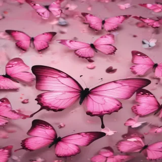 pink butterflies aesthetic
